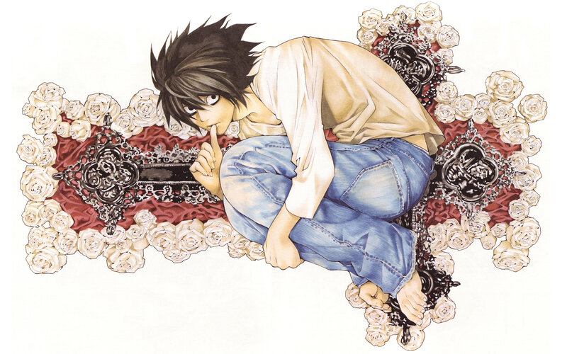 L Lawliet on floral throne