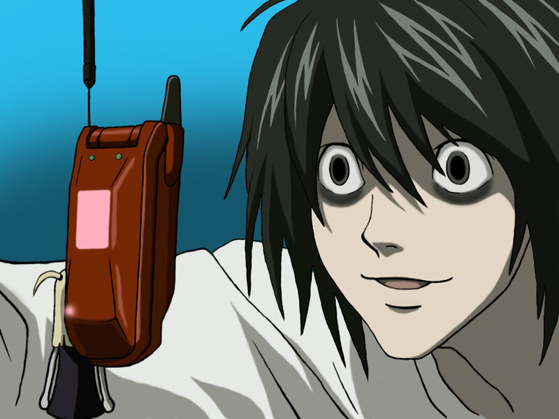 L Lawliet with phone