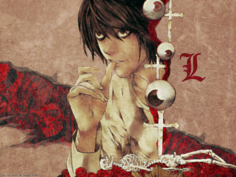 L Lawliet with skulls