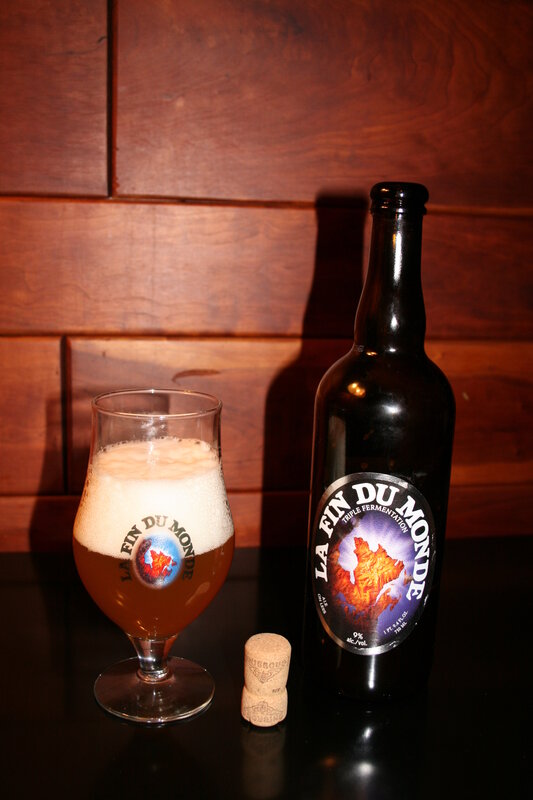 La Fin du Monde beer and glass