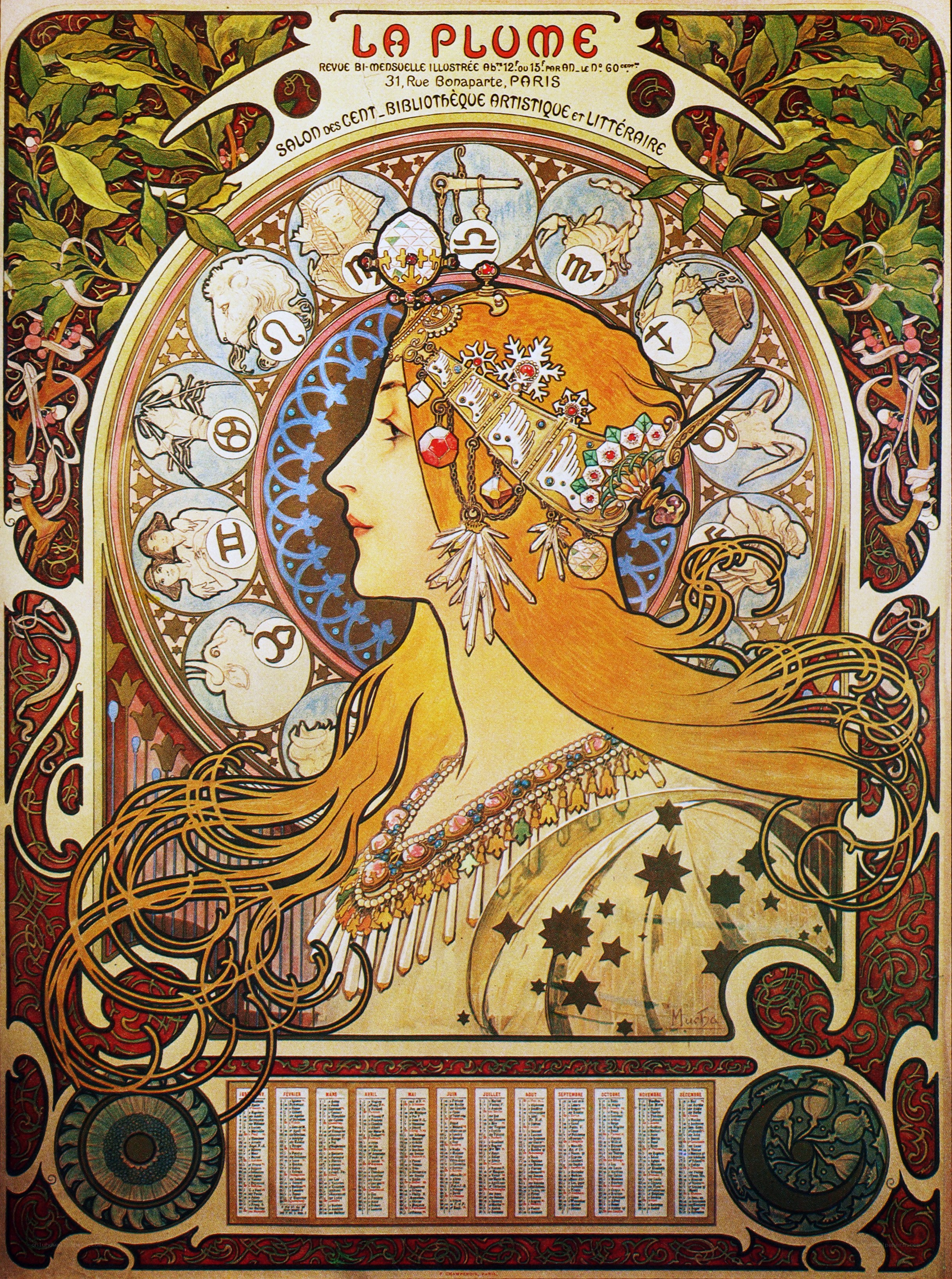 La Plume calendar illustration