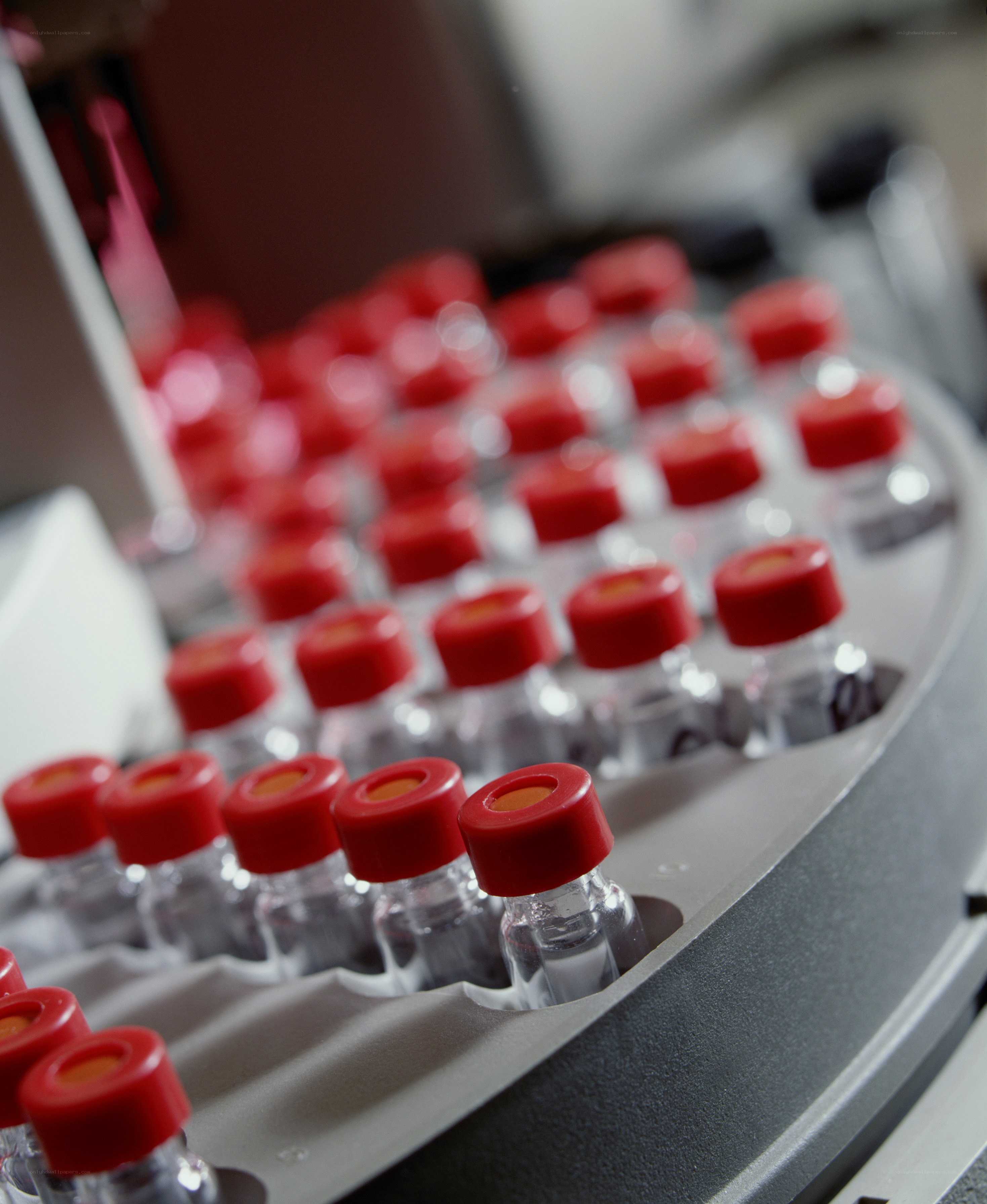 Lab vials in a centrifuge
