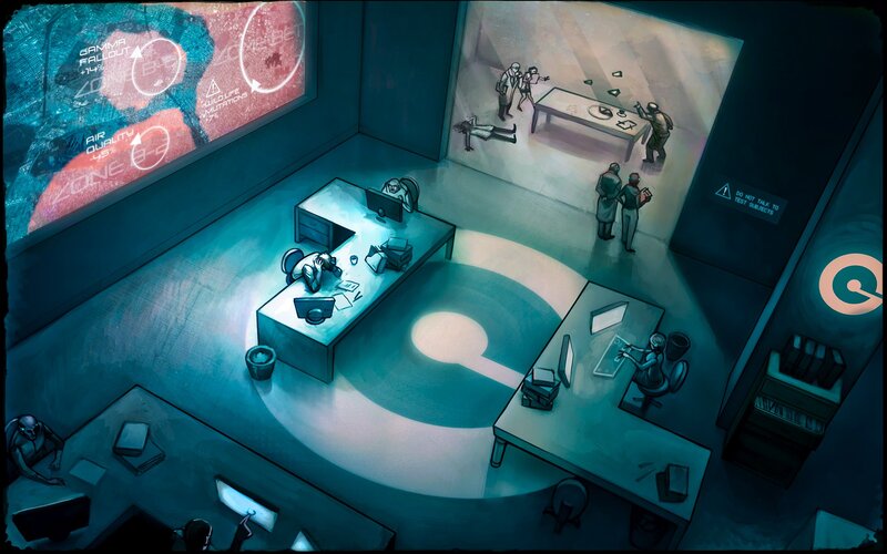 Laboratory control room scene