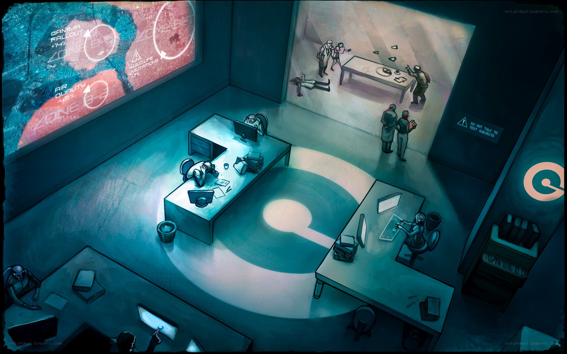 Laboratory control room scene