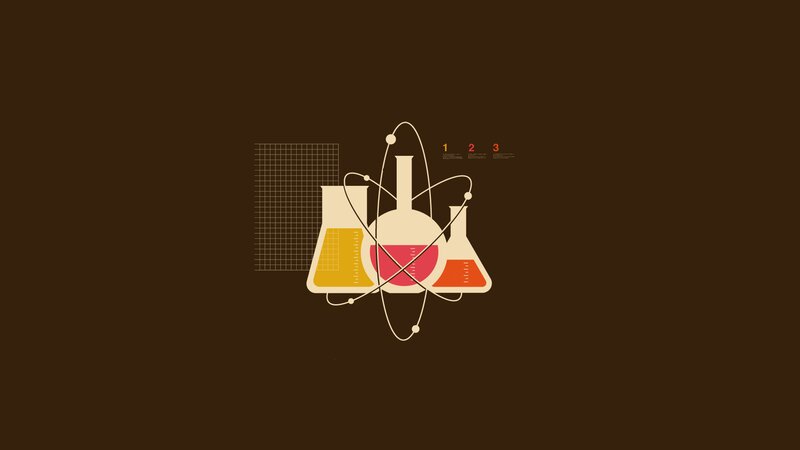 Laboratory Flasks and Atom