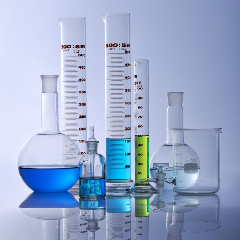 Laboratory Glassware — Blue, Neutral