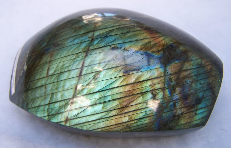 labradorite stone with iridescent patterns