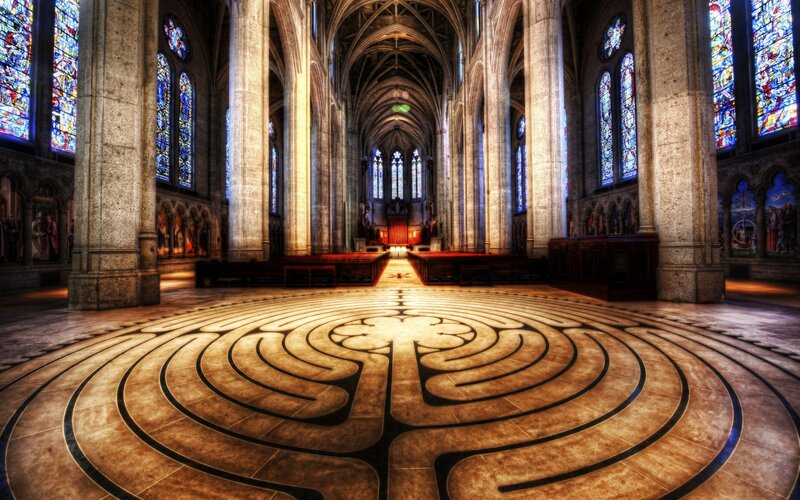 Labyrinth on Church Floor