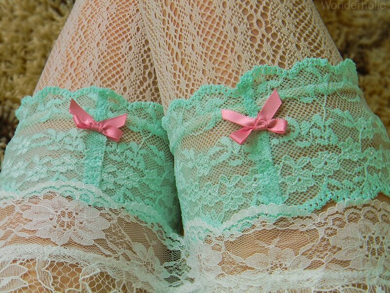 Lace garter belts with bows