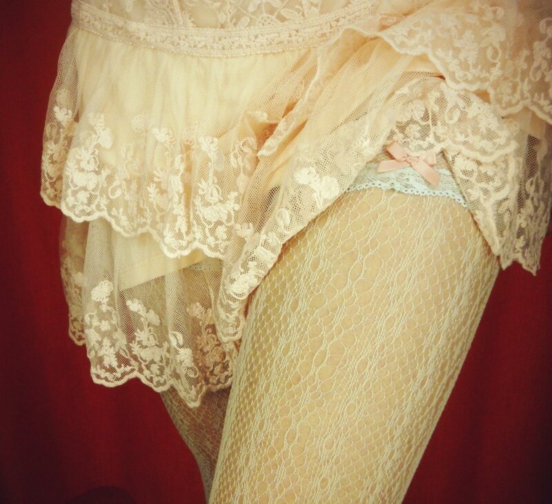 Lace lingerie and stockings