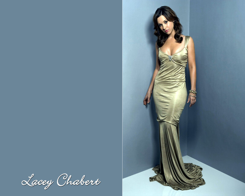 Lacey Chabert in gold gown