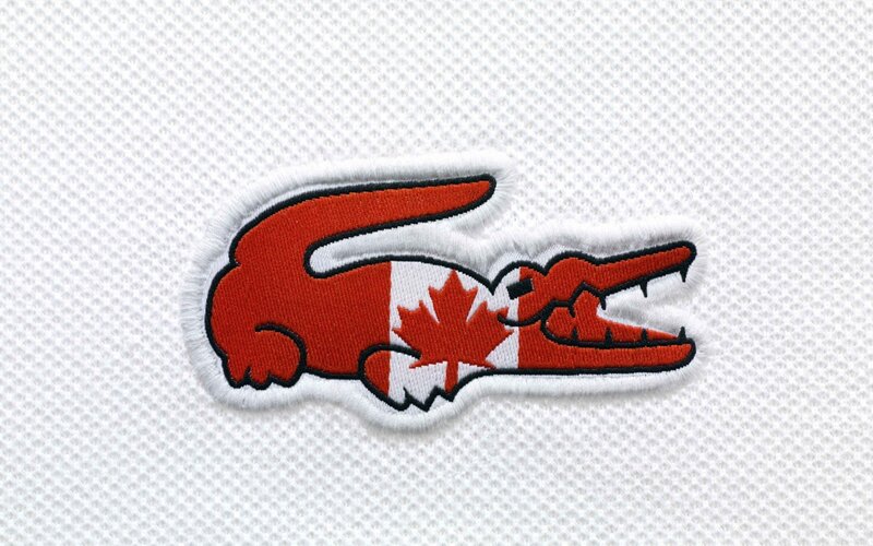 Lacoste crocodile patch with Canadian flag