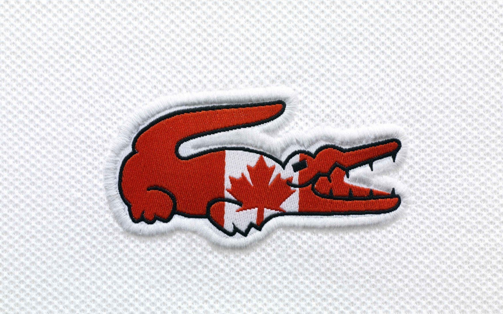 Lacoste crocodile patch with Canadian flag
