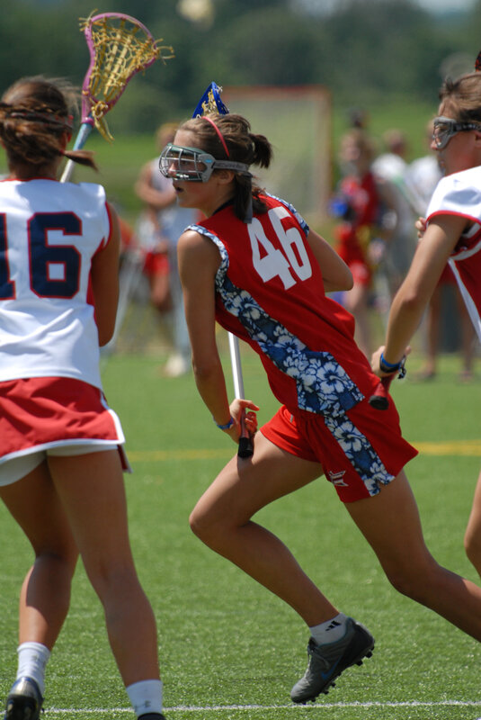 Lacrosse players in action