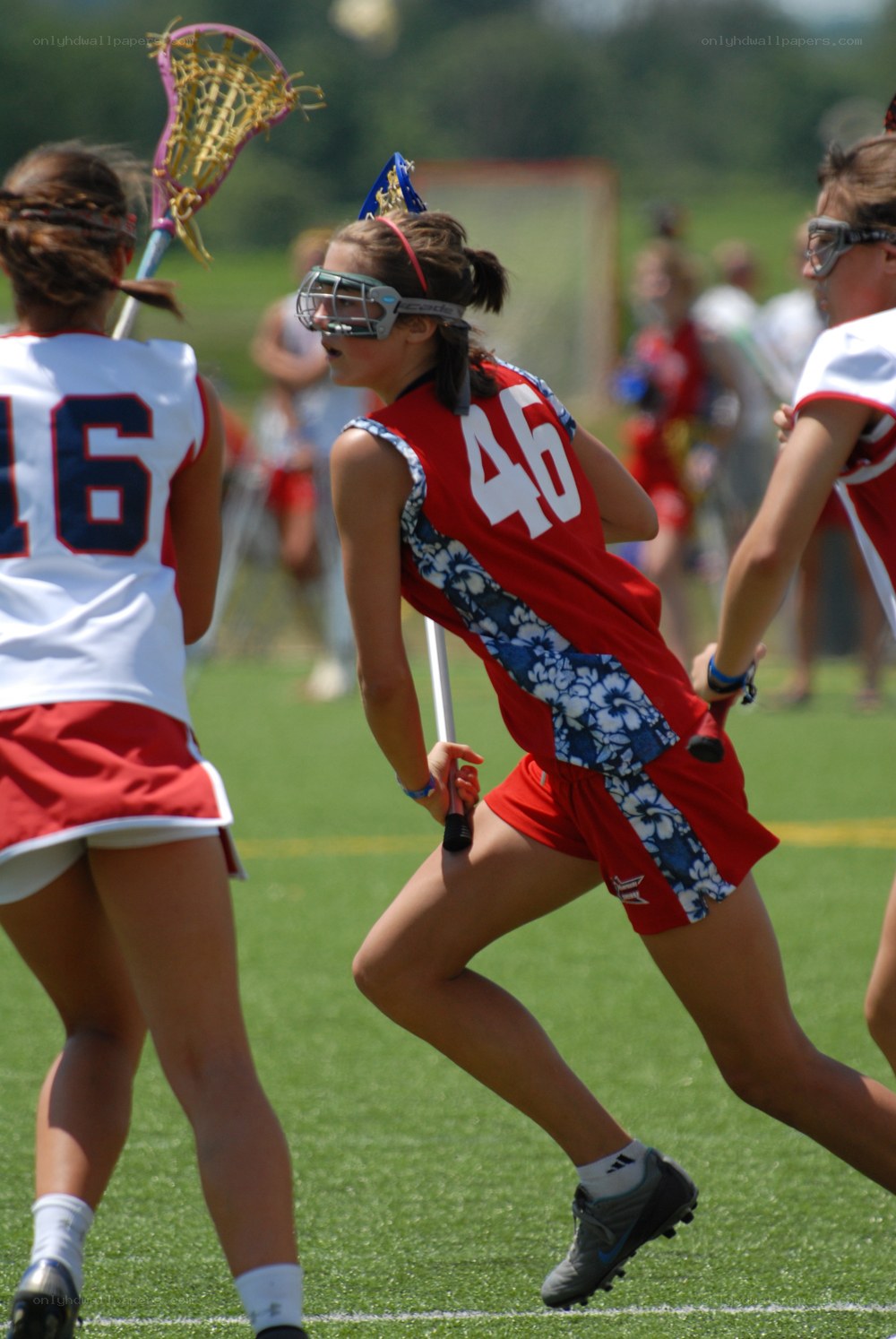 Lacrosse players in action