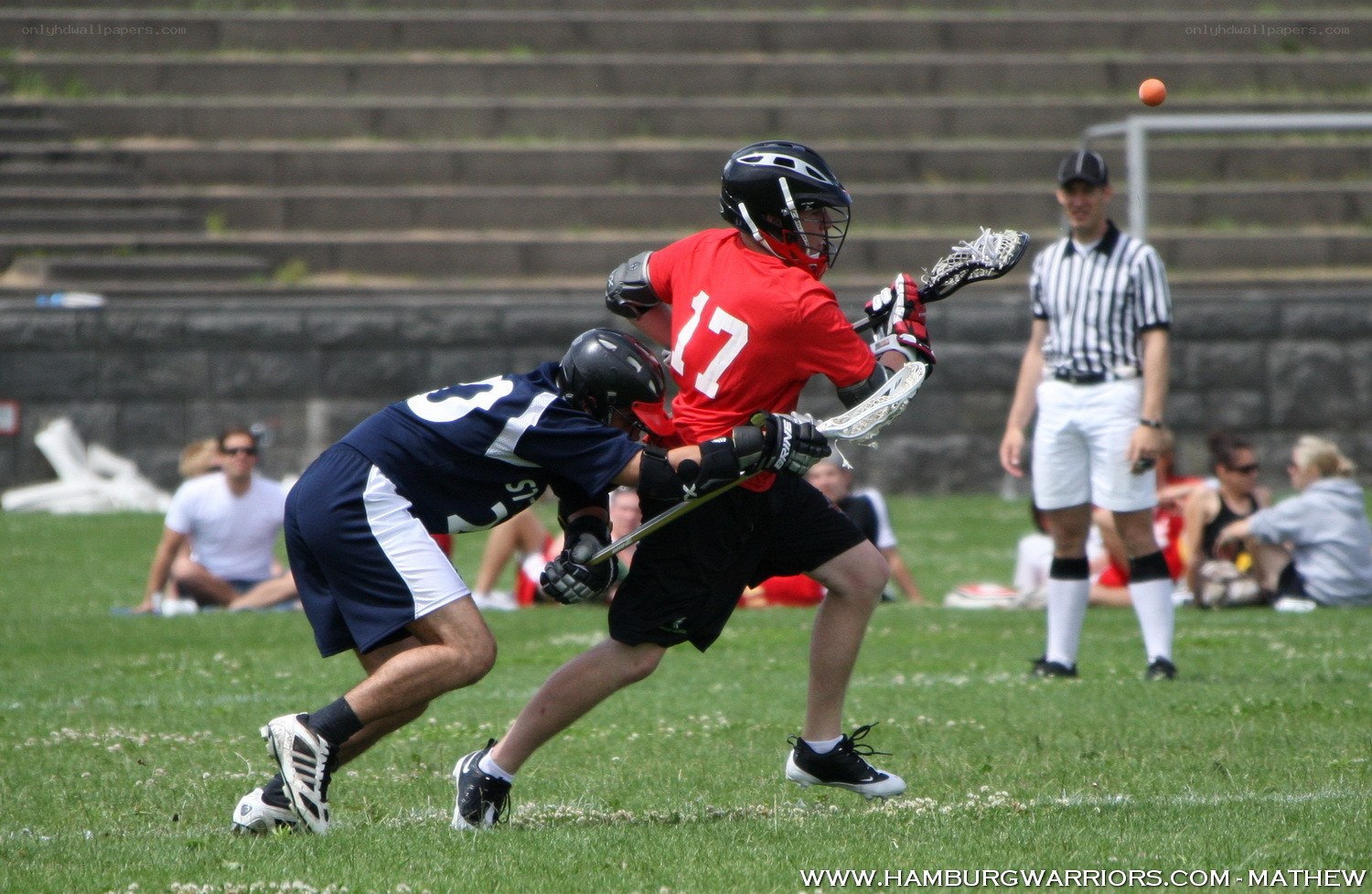 Lacrosse players in action