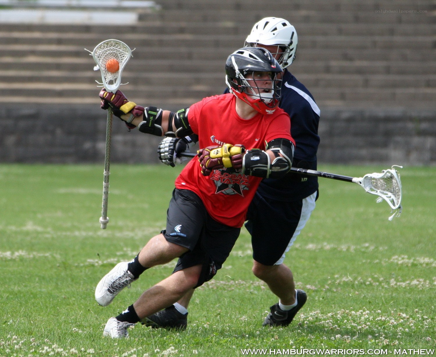 Lacrosse players in action