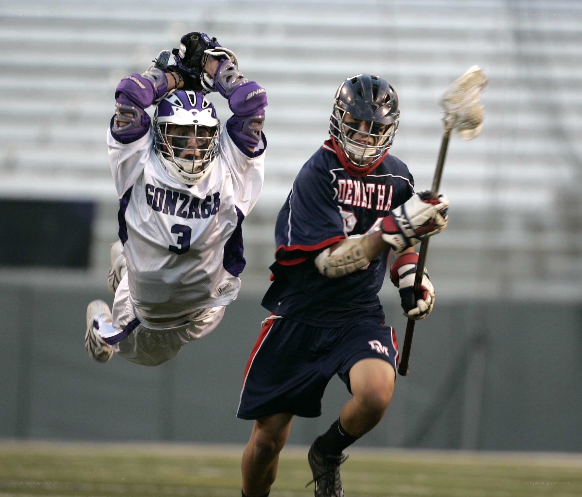 Lacrosse players in action