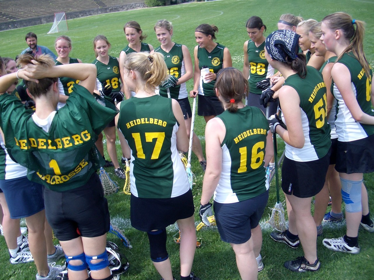 Lacrosse team huddle