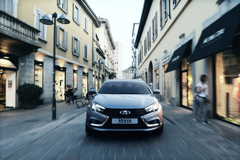 Lada Vesta Concept on city street