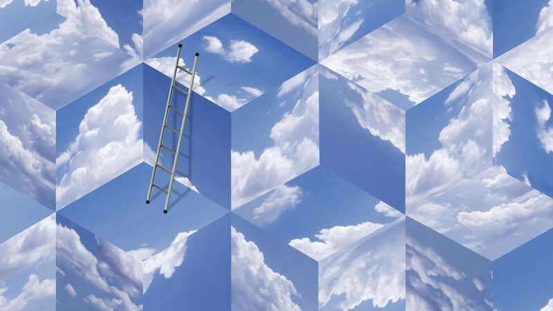 Ladder in a sky cube