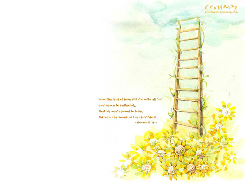 Ladder with Sunflowers