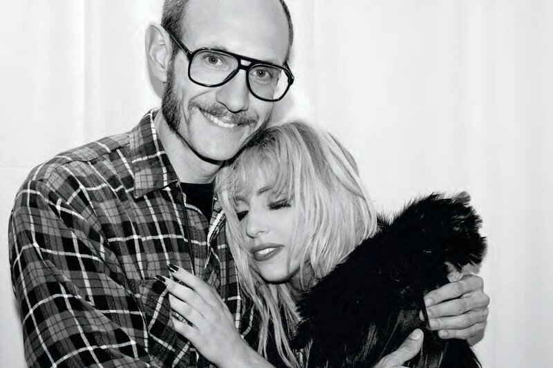 Lady Gaga and a man hugging