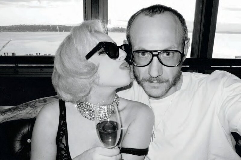 Lady Gaga and a man in sunglasses
