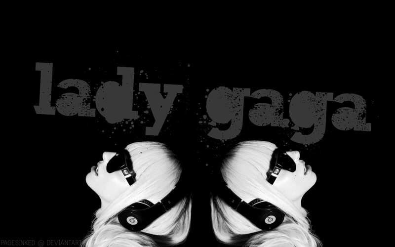 Lady Gaga black and white portrait