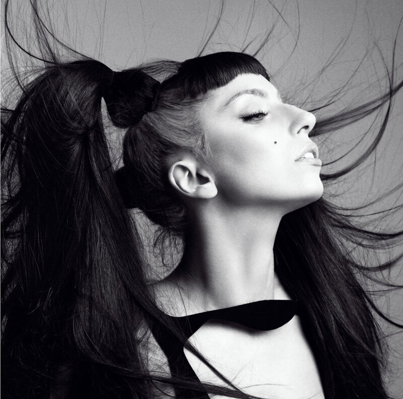 Lady Gaga in black and white