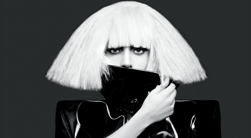 Lady Gaga in black and white