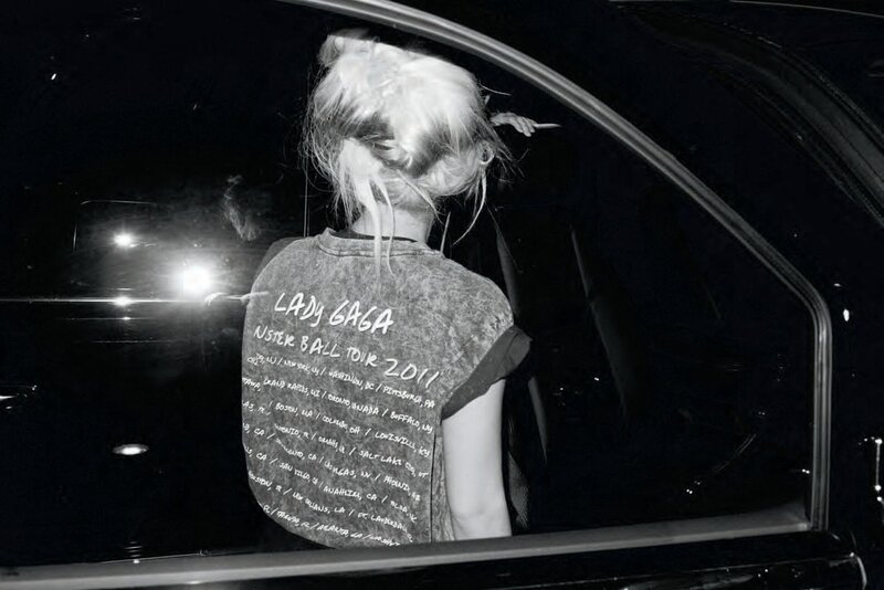 Lady Gaga in car at night