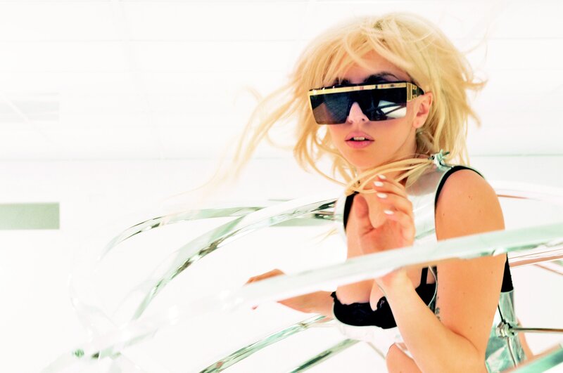 Lady Gaga in futuristic sunglasses
