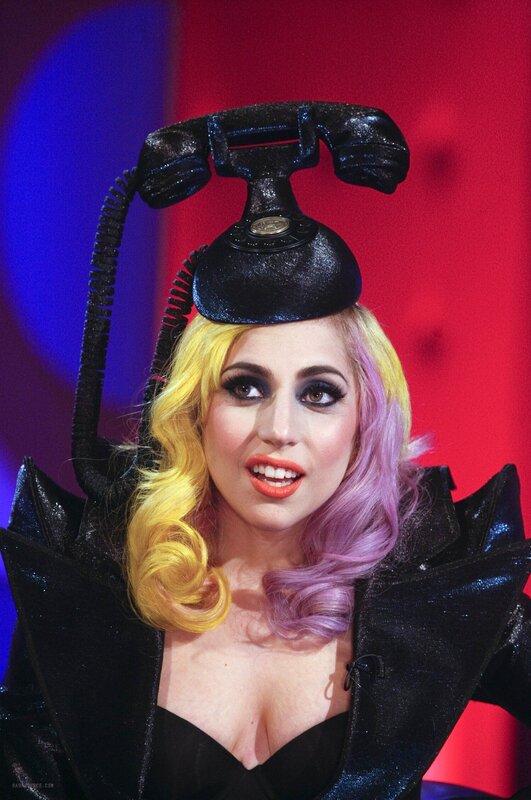 Lady Gaga in phone hat