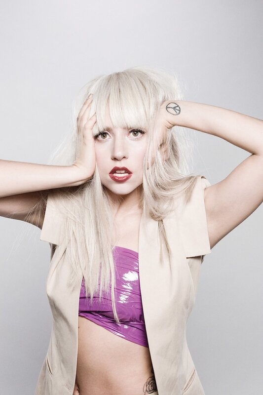 Lady Gaga in purple top