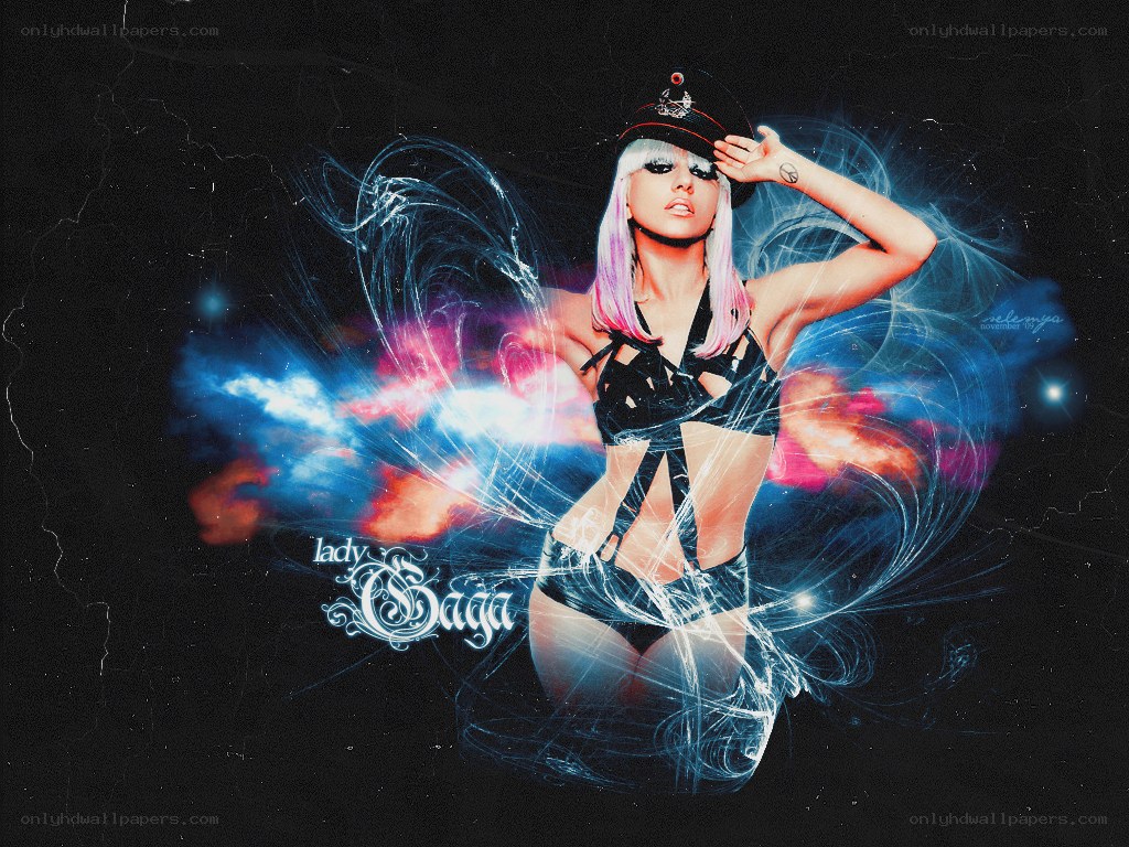 Lady Gaga in space-themed artwork