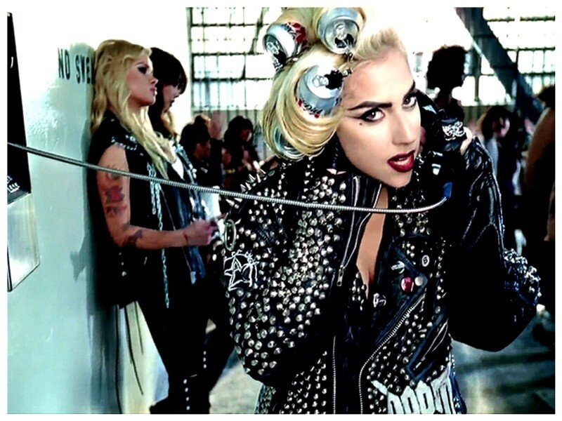 Lady Gaga in studded jacket