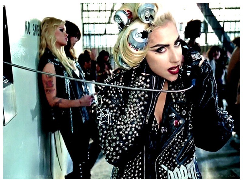 Lady Gaga in studded jacket