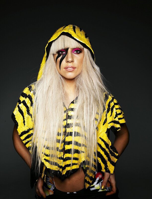Lady Gaga in yellow and black