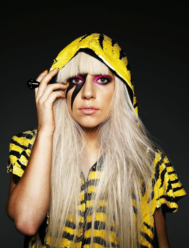 Lady Gaga in yellow and black
