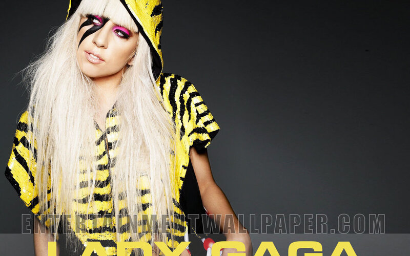 Lady Gaga in yellow and black