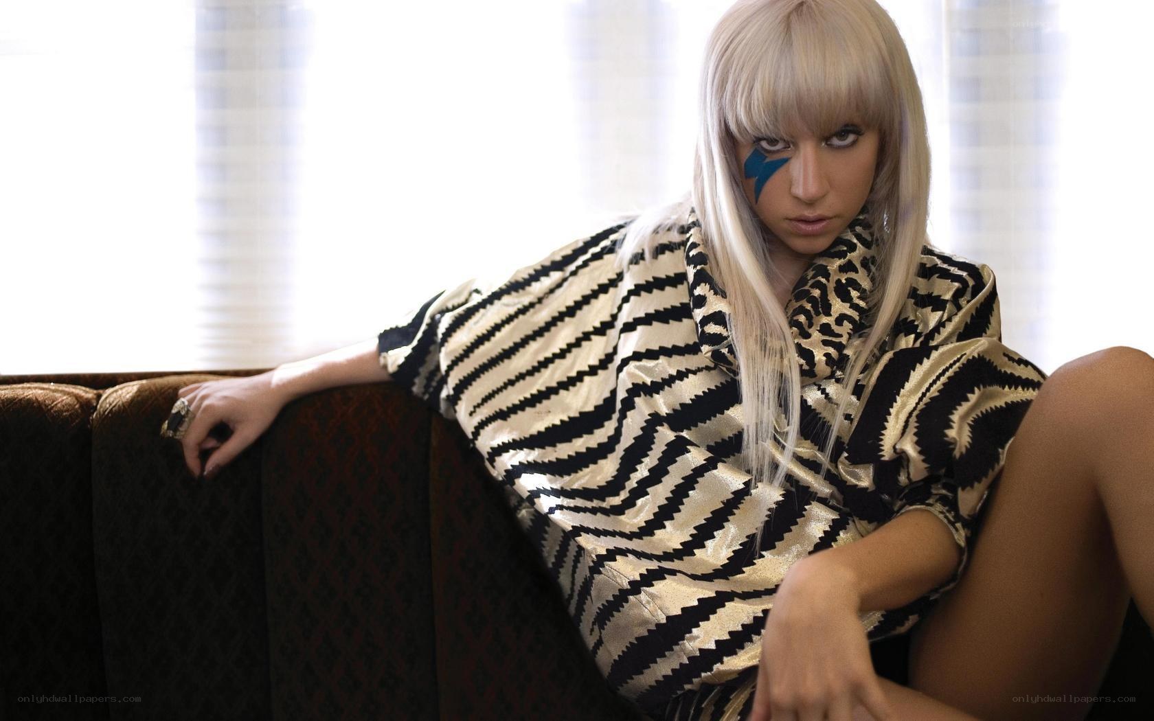 Lady Gaga on a couch