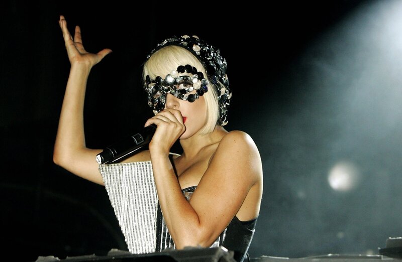 Lady Gaga performing on stage