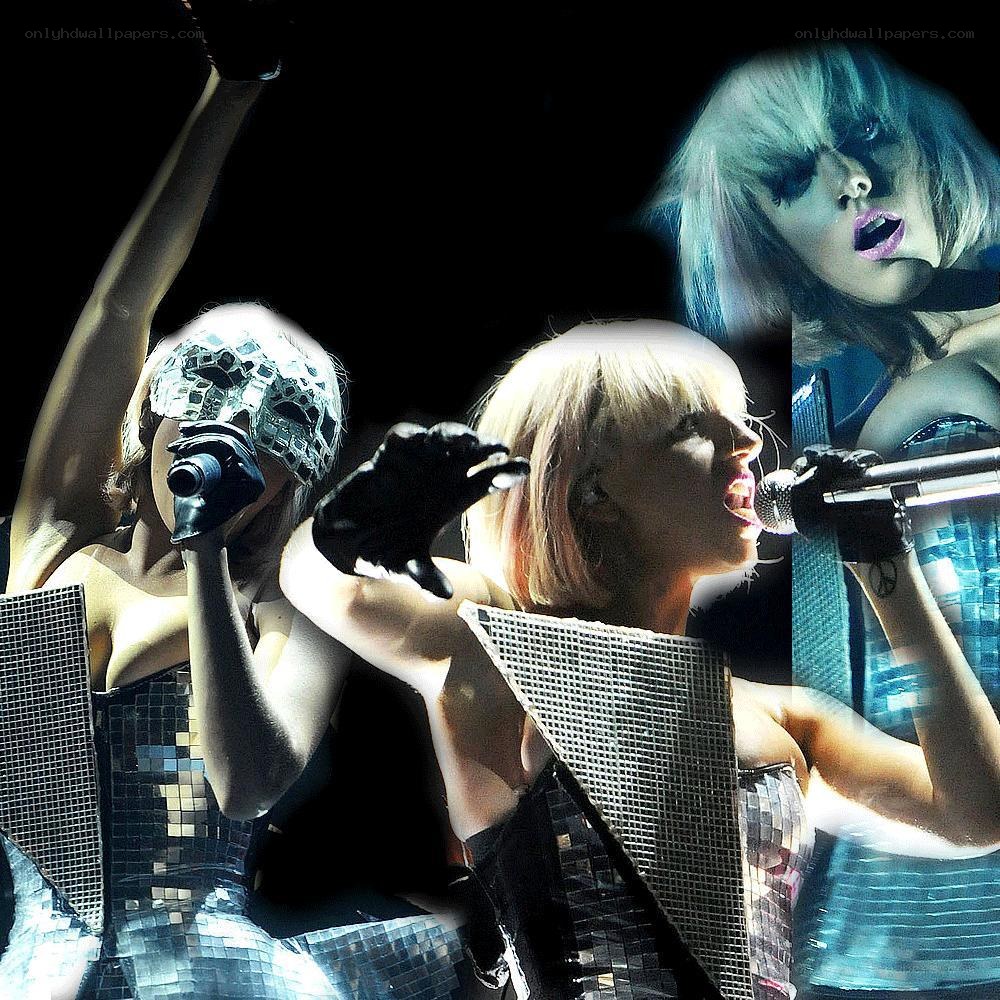 Lady Gaga performing on stage