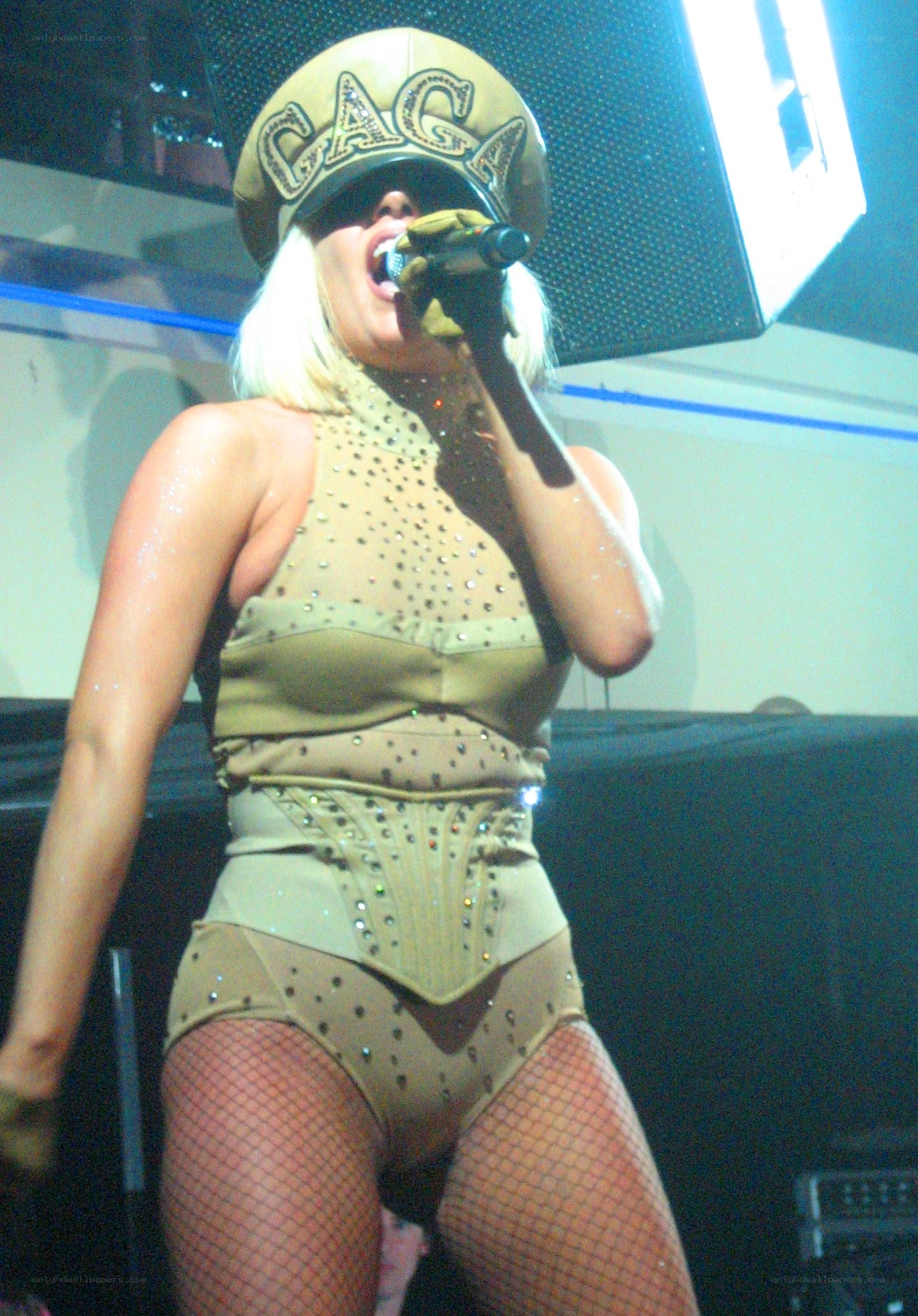 Lady Gaga performing on stage