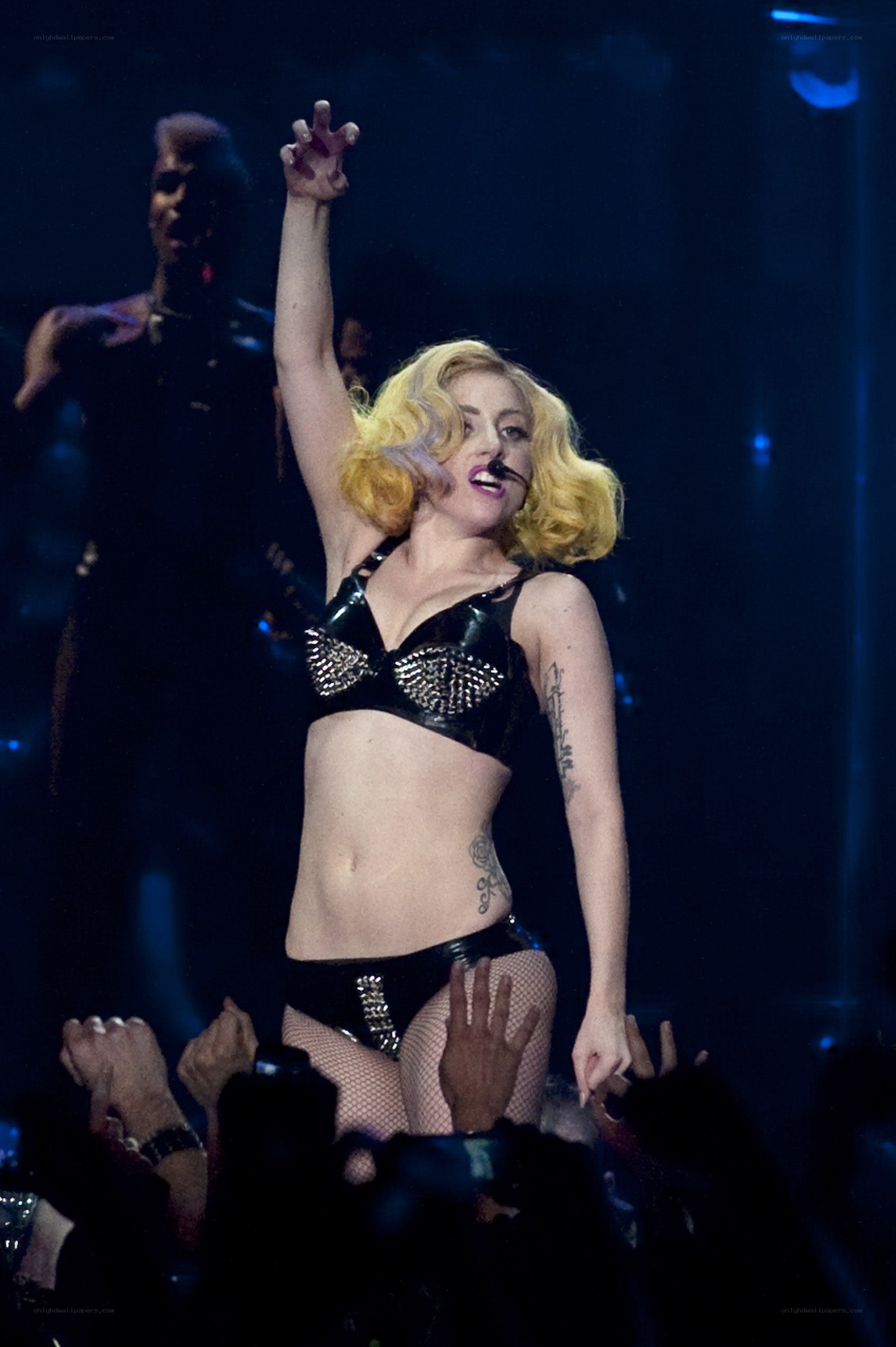 Lady Gaga performing on stage