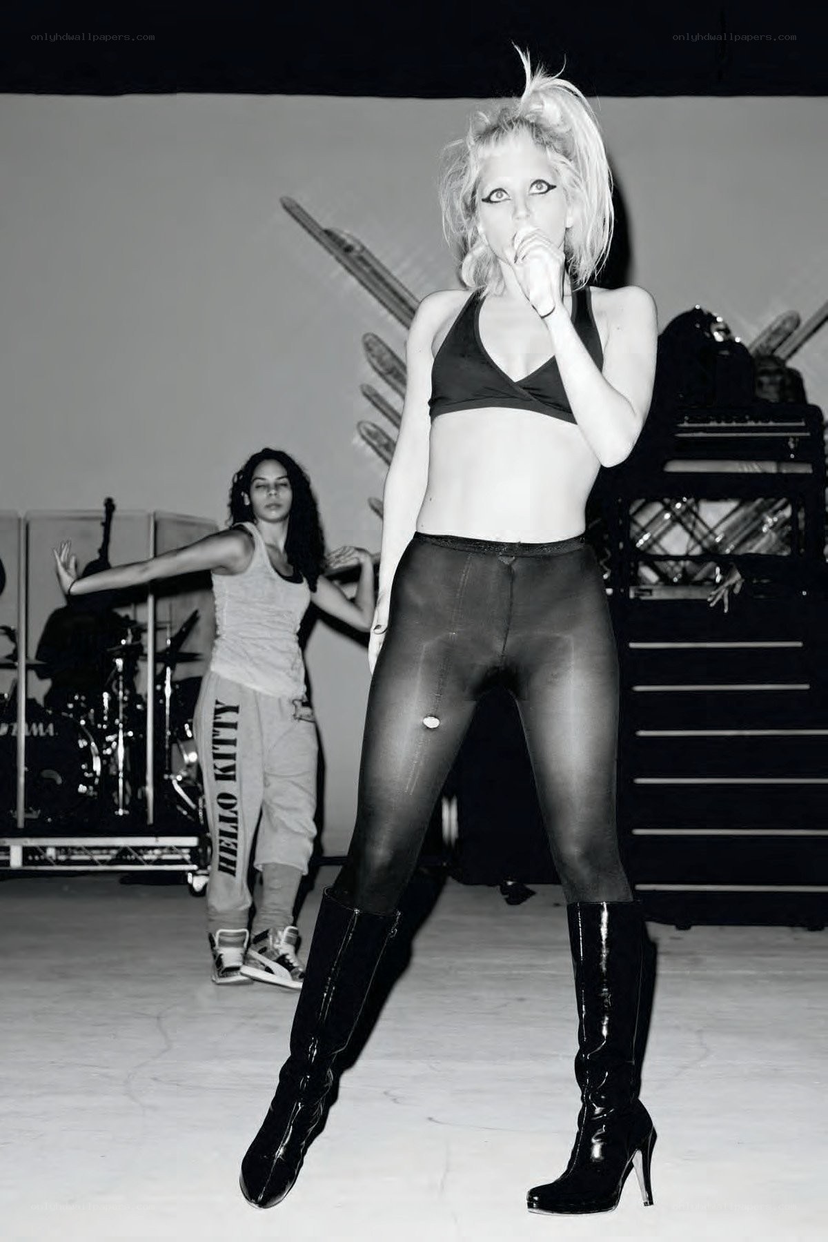 Lady Gaga performing on stage