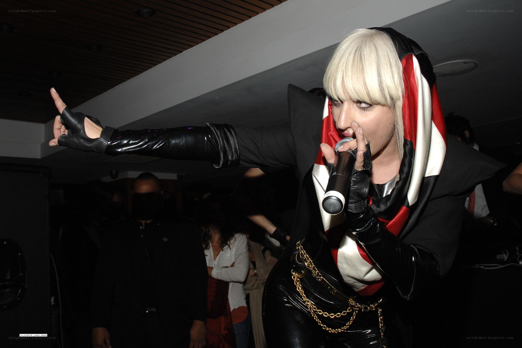 Lady Gaga performing on stage