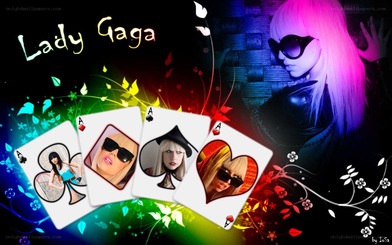 Lady Gaga playing cards