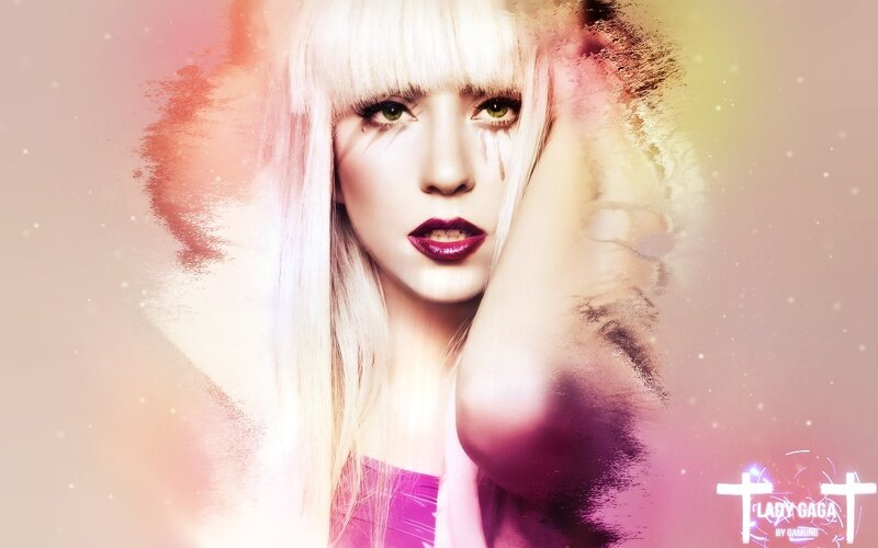 Lady Gaga portrait with artistic effects